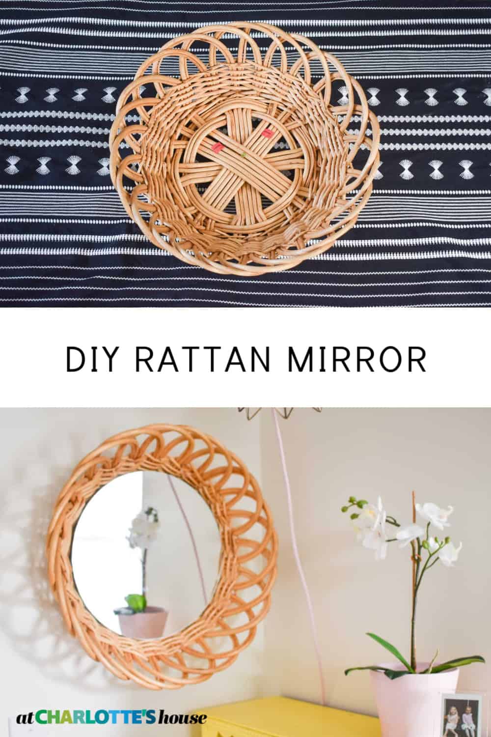Round Rattan Mirror At Charlotte's House