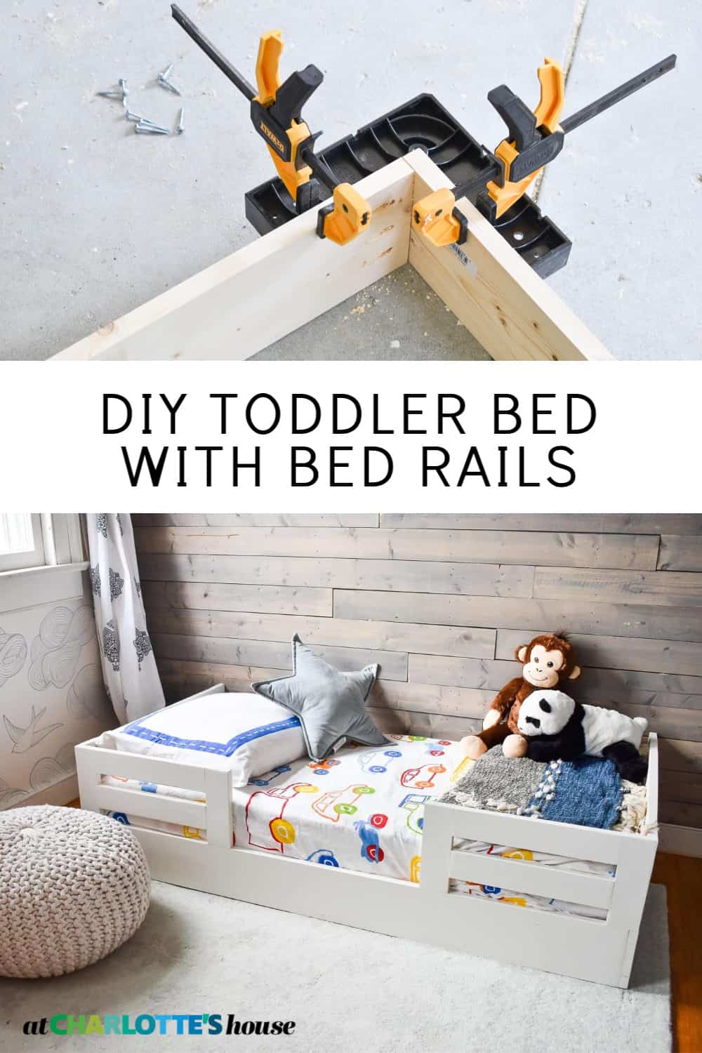 How to Build a Toddler Bed with Bed Rails At Charlotte's House