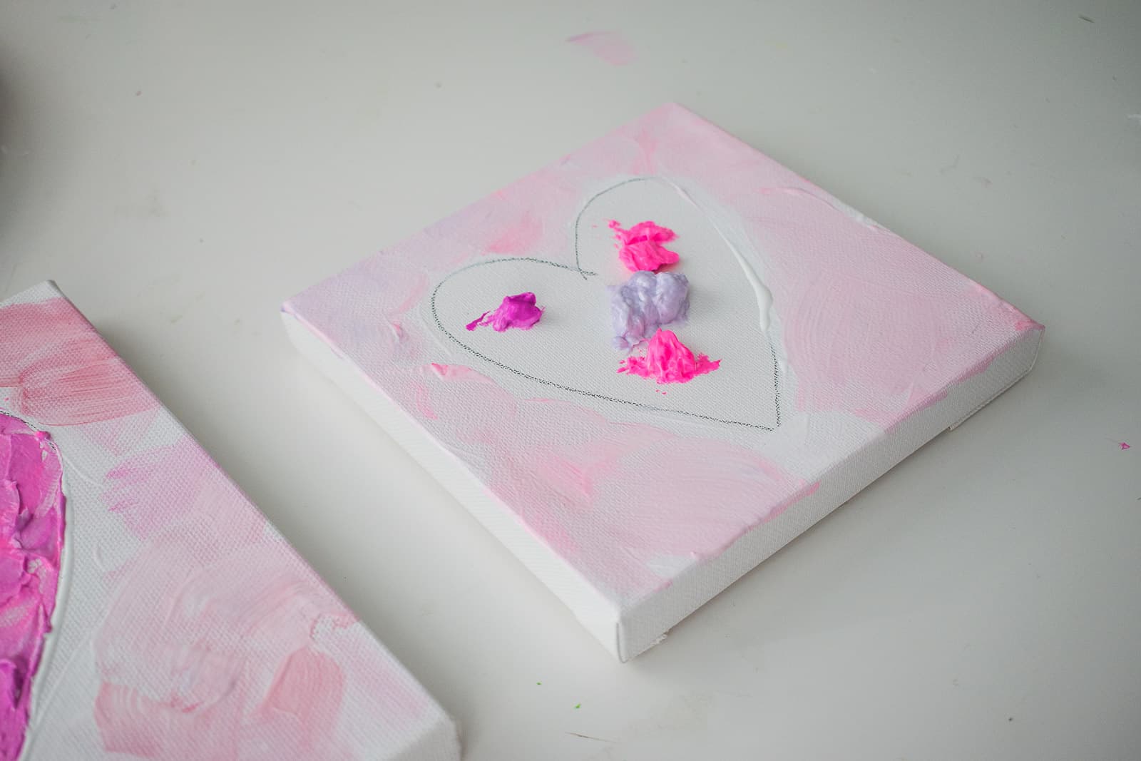 Easy Valentine Craft: Painted Canvas Hearts - At Charlotte's House