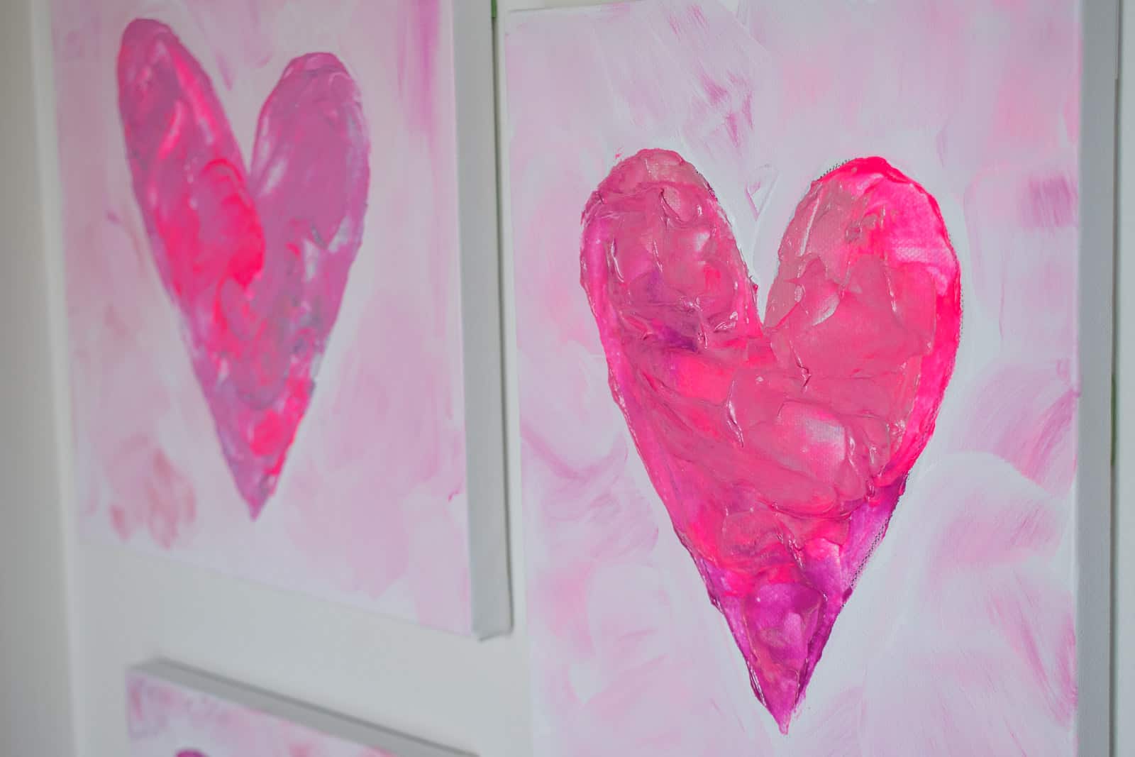 Easy Valentine Craft Painted Canvas Hearts At Charlotte s House