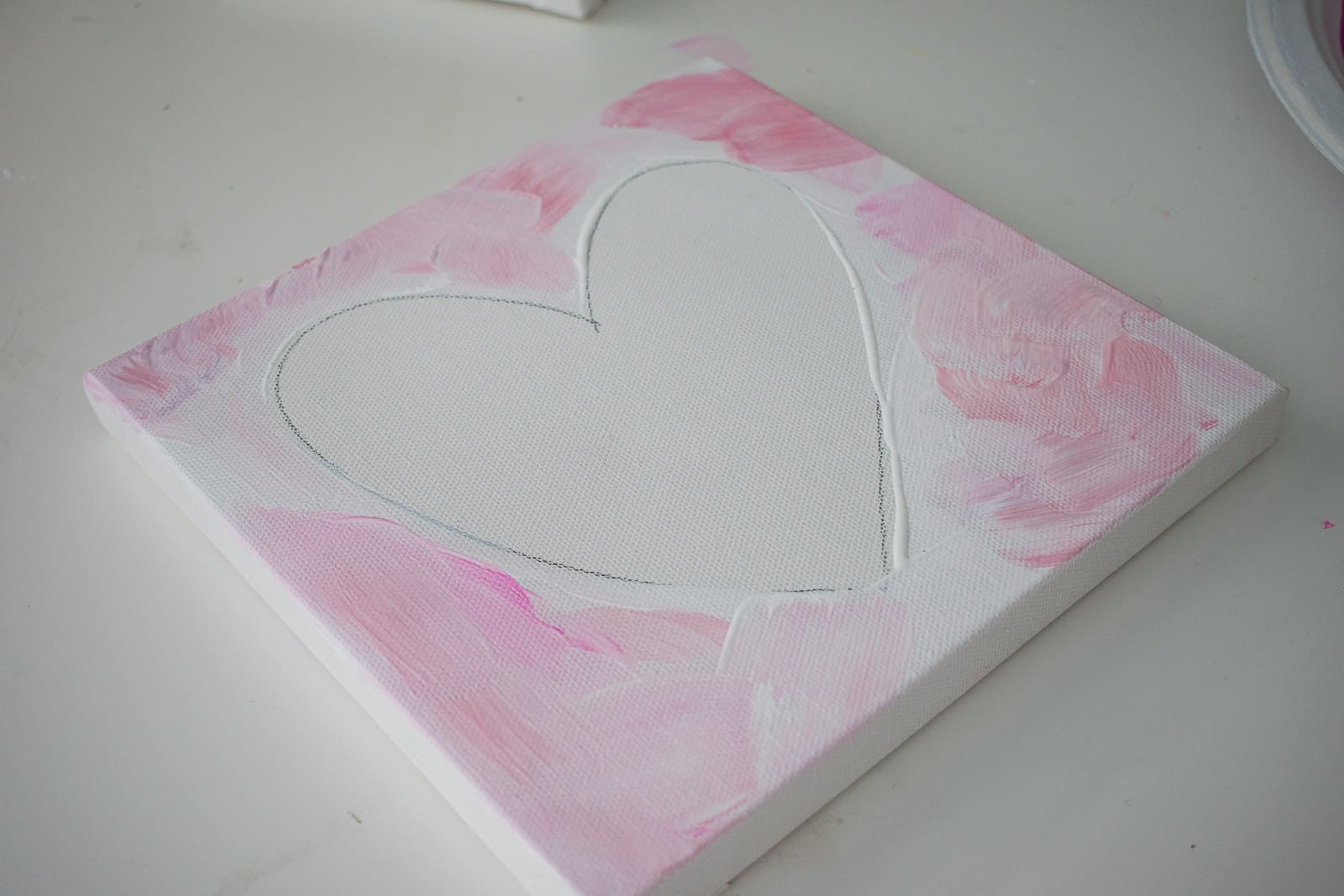 Easy Valentine Craft Painted Canvas Hearts At Charlotte s House