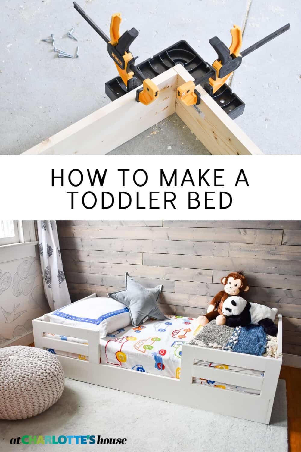 How to Build a Toddler Bed with Bed Rails At Charlotte's House