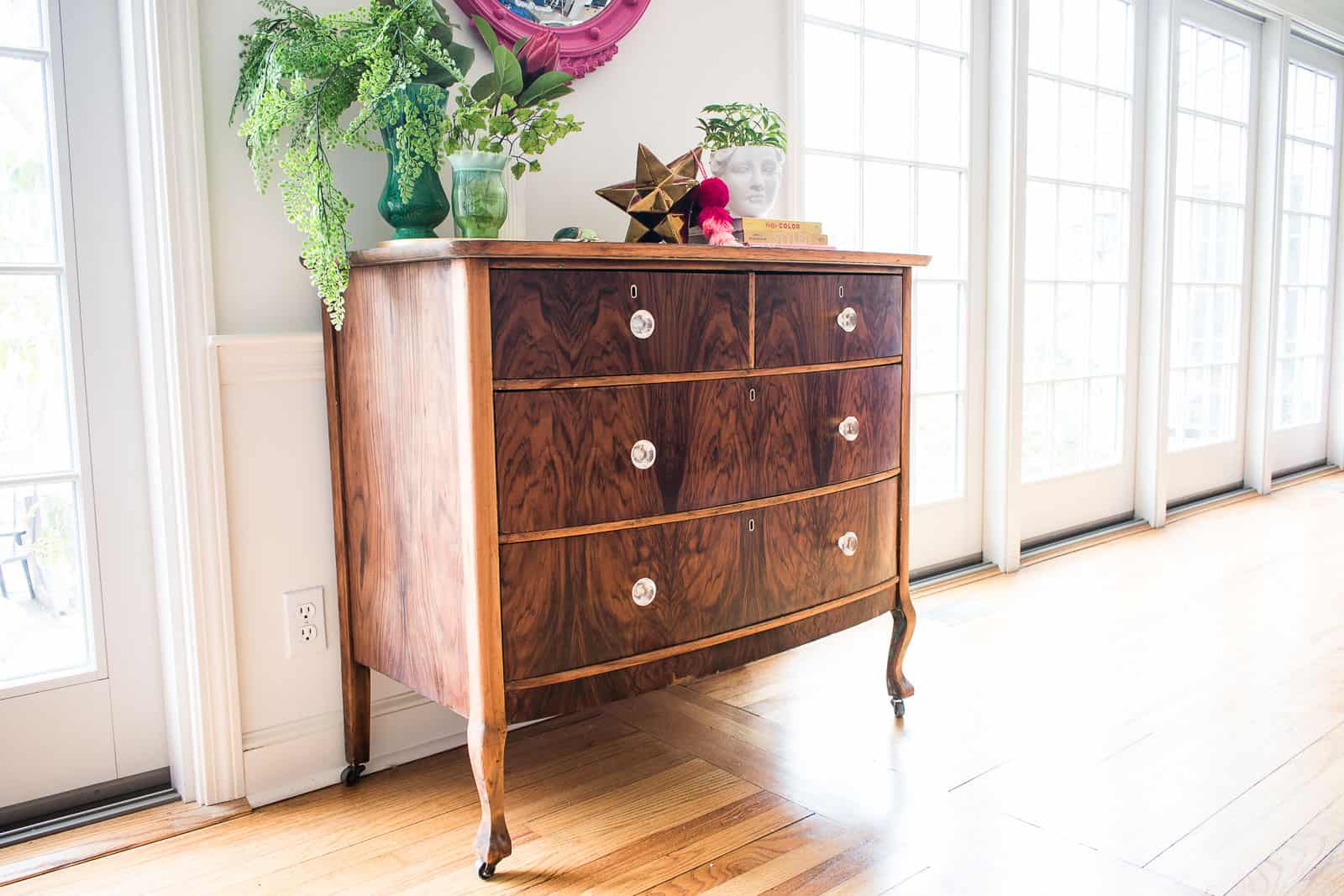 refurbished wooden dresser