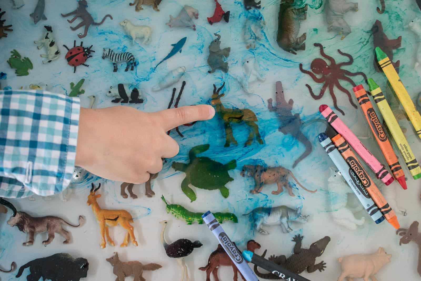 Setting Plastic Toy Animals in a Resin Table Top - At Charlotte's