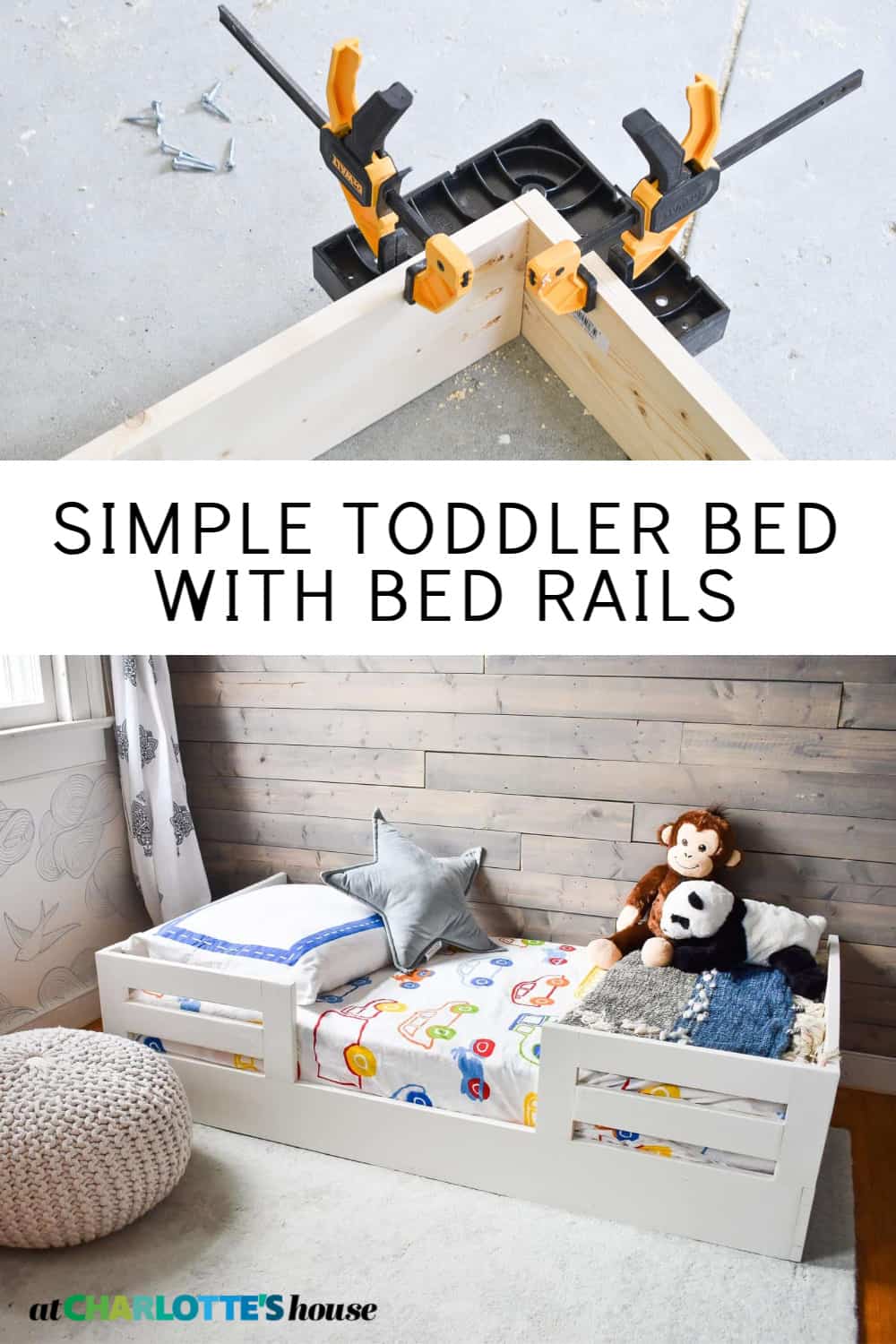 How to Build a Toddler Bed with Bed Rails At Charlotte's House