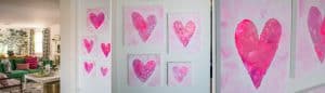 Easy Valentine Craft: Painted Canvas Hearts