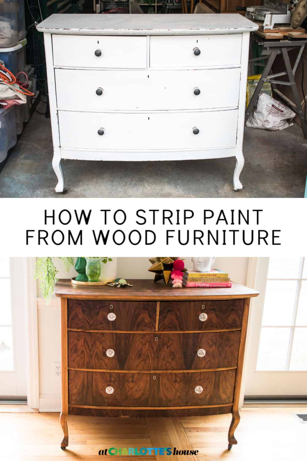 stripping paint from wooden furniture