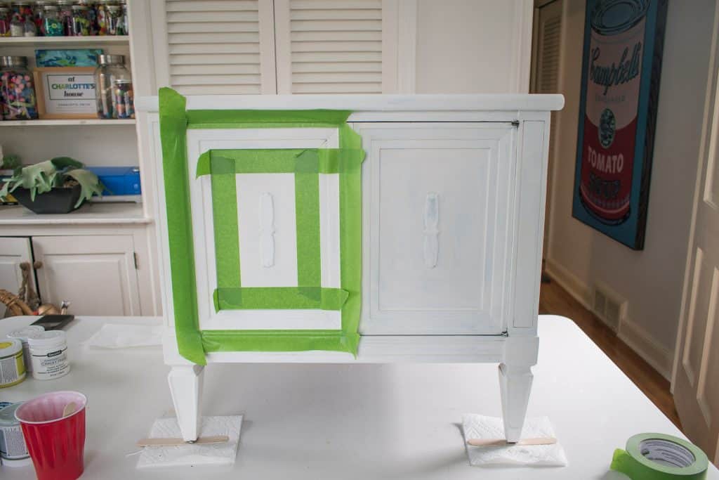 Painting a Wooden Table With the Help of Painters Tape At Charlotte's