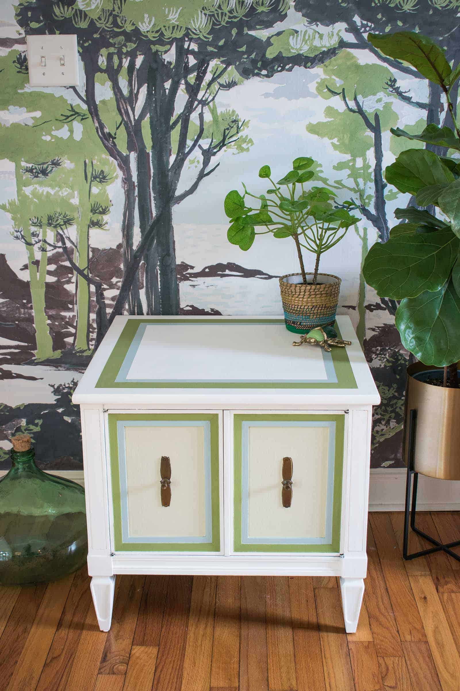 natural beauty trend on painted side table