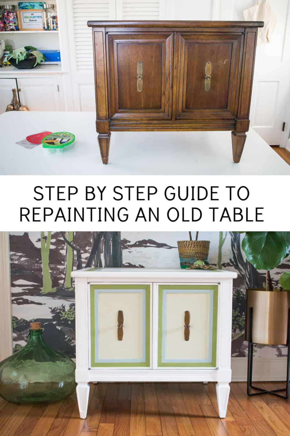 Painting a Wooden Table With the Help of Painters Tape - At Charlotte's