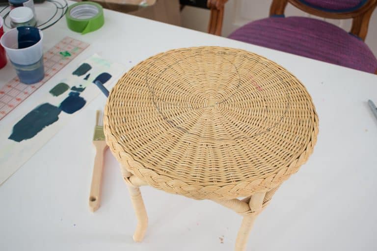 Image showcasing Painted Plant Stand - At Charlotte's House