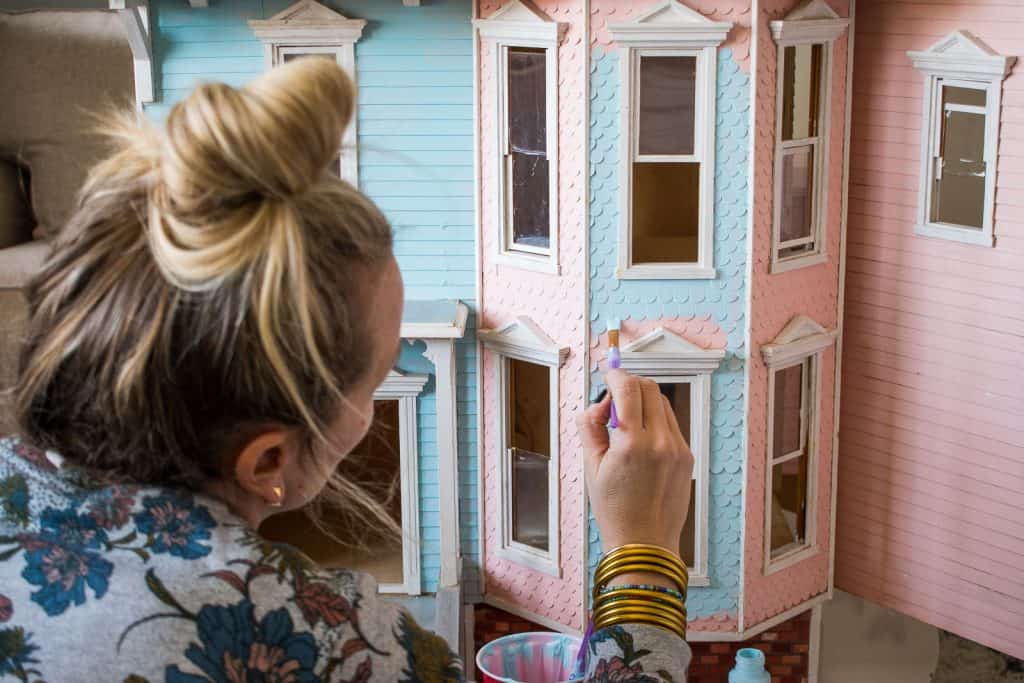 Repainting a Victorian Dollhouse10 At Charlotte's House