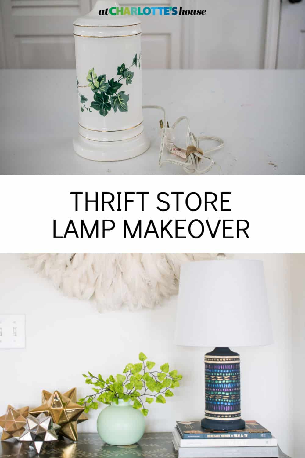 Metallic Painted Lamp Makeover - At Charlotte's House