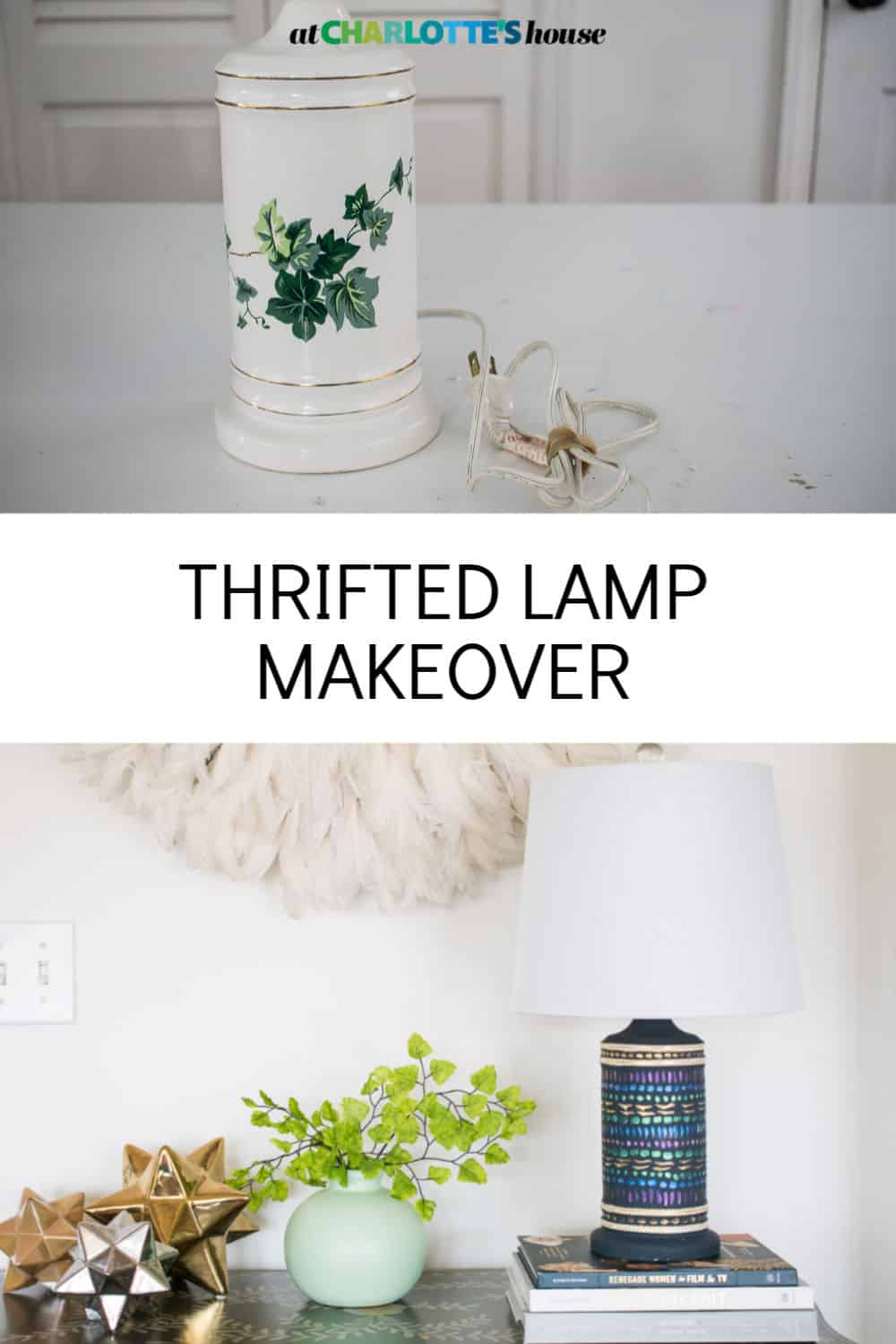 thrifted lamp makeover