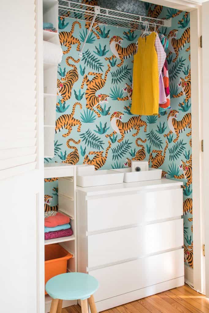 Wallpaper for a Closet Makeover15 At Charlotte's House