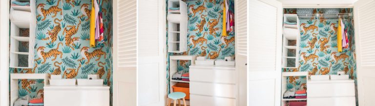 Making Over a Closet With Wallpaper