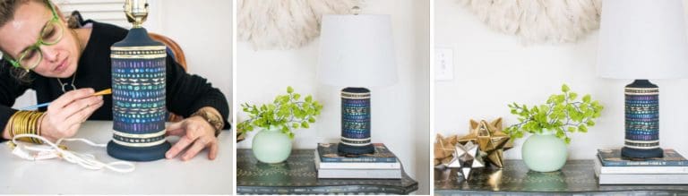 Metallic Painted Lamp Makeover