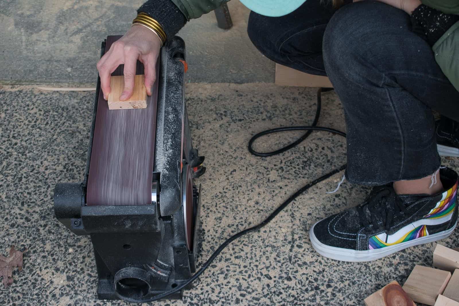 sanding down wood edges