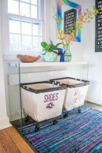 bright foyer makeover with extra storage