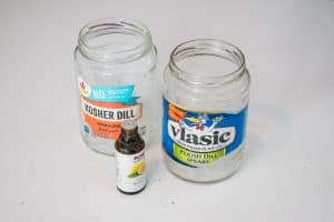 lemon essential oil to remove labels from pickle jars