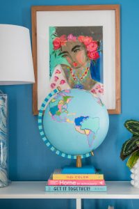 painted thrift store globe