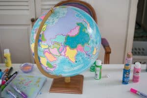 fill in all the shapes on the globe