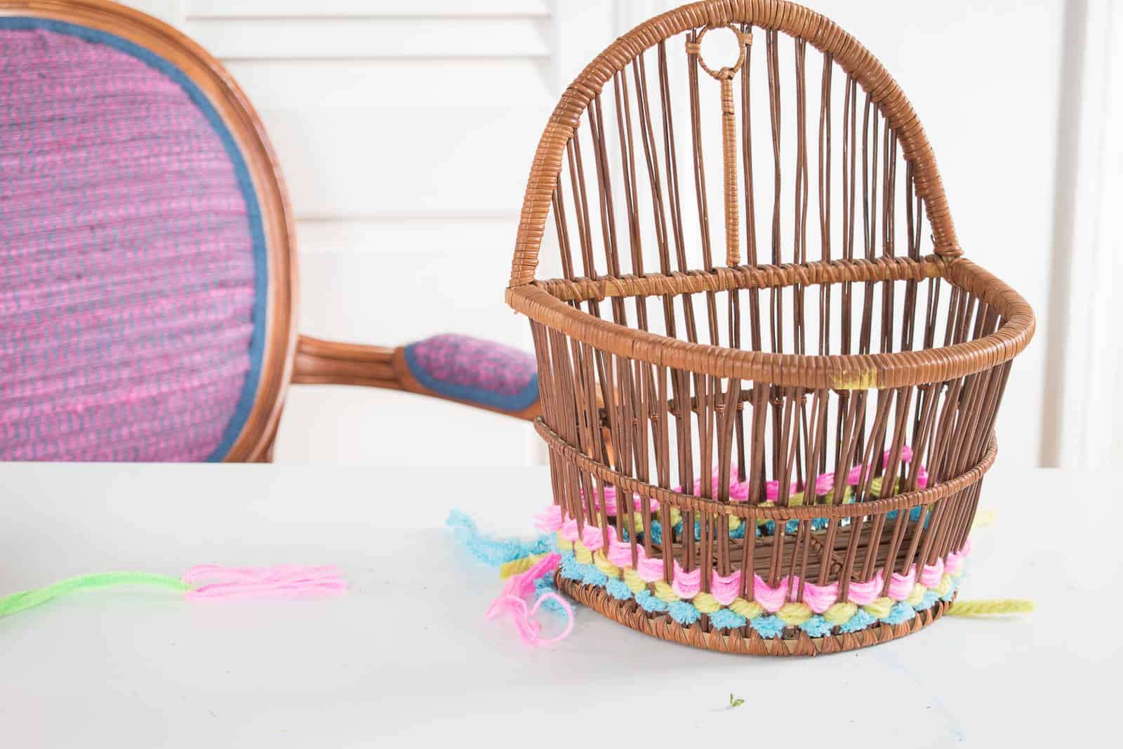 WOVEN YARN BASKET MAKEOVER - At Charlotte's House