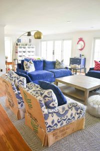 colorful family room decor