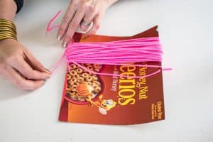 tie off the loops of yarn