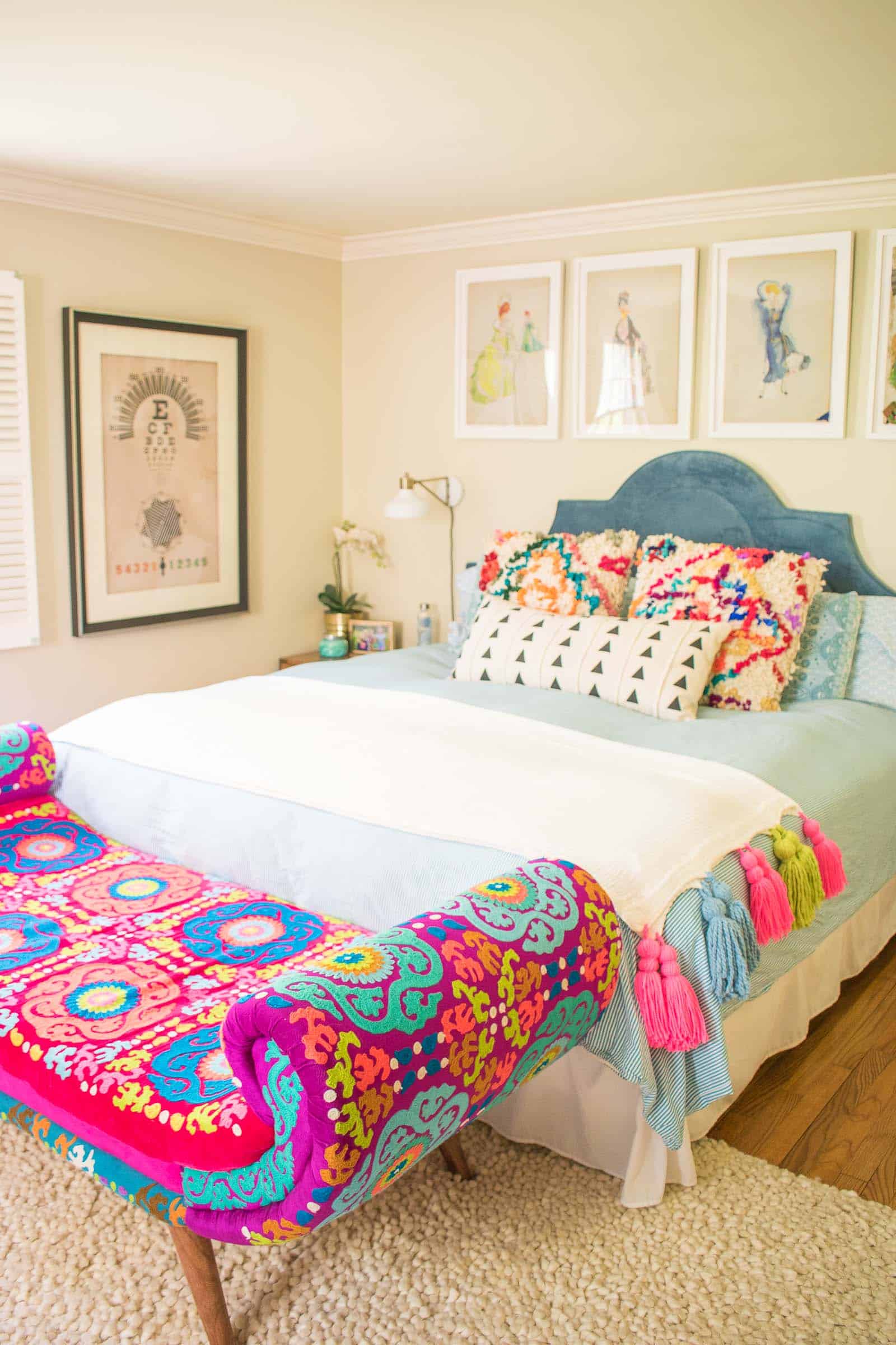 tassel blanket in master bedroom