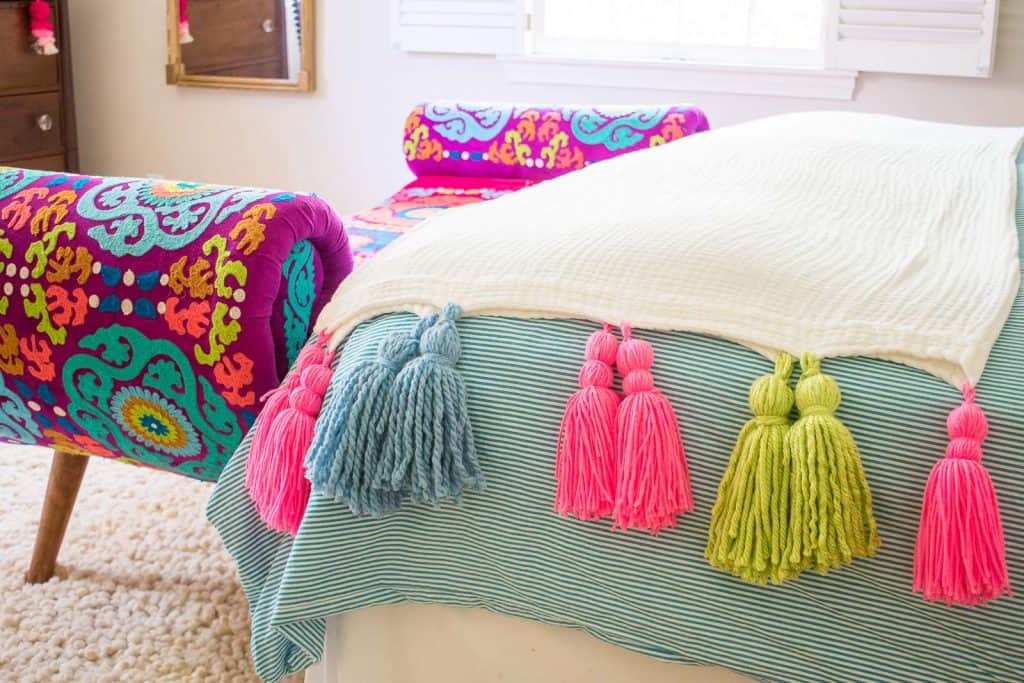 How to Make a Colorful Tassel Blanket At Charlotte's House