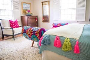 tassel blanket in master bedroom
