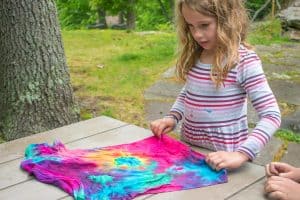 looking at finished tie dye