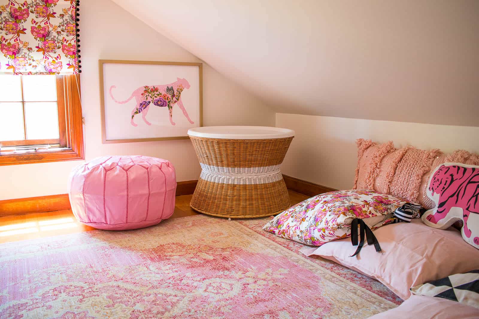 Boho Floor Pillow Reading Nook