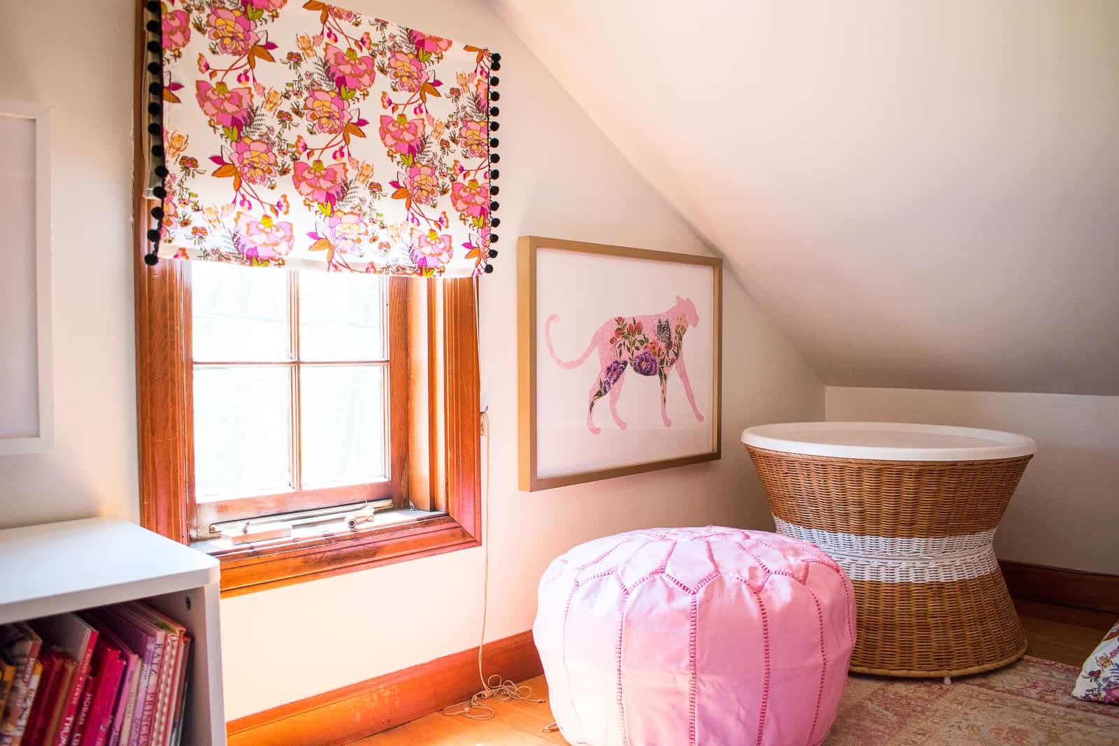 corner table in reading nook