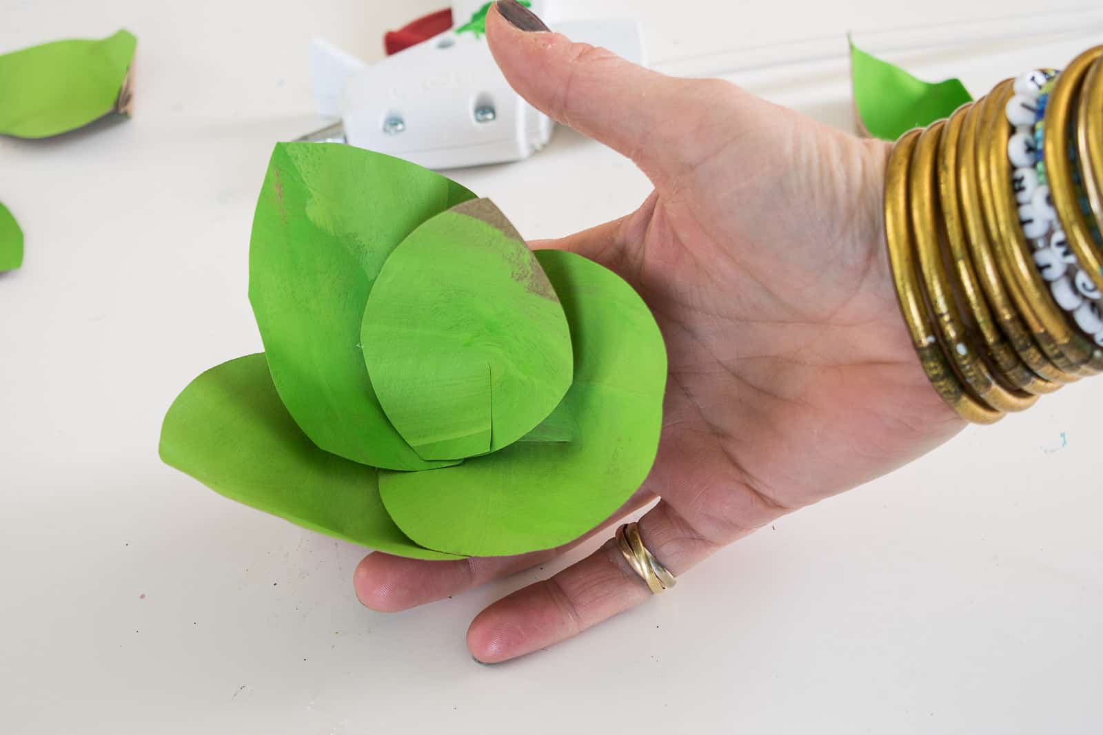 assemble the succulent petals in a ring