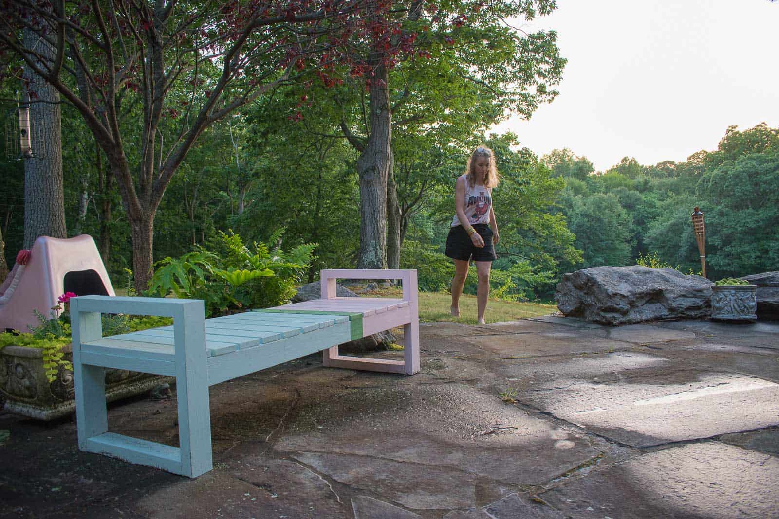 color blocked patio furniture