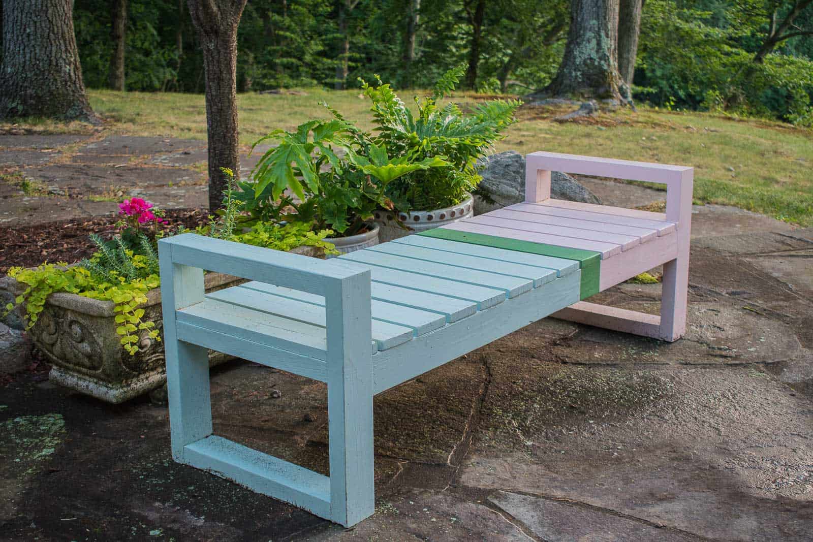 Painted garden bench new arrivals