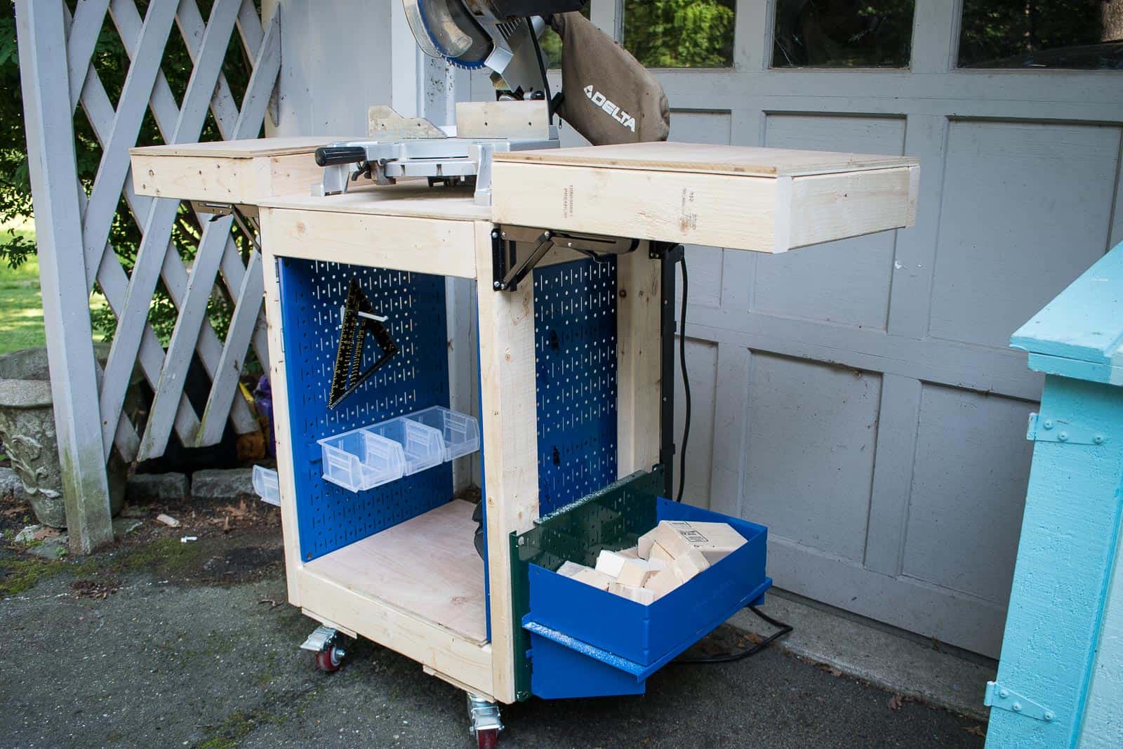 Rolling Miter Saw Cart With Storage At Charlottes House