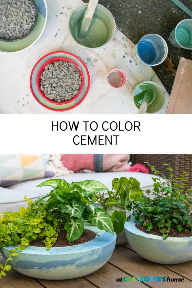 HOW TO COLOR CEMENT - At Charlotte's House