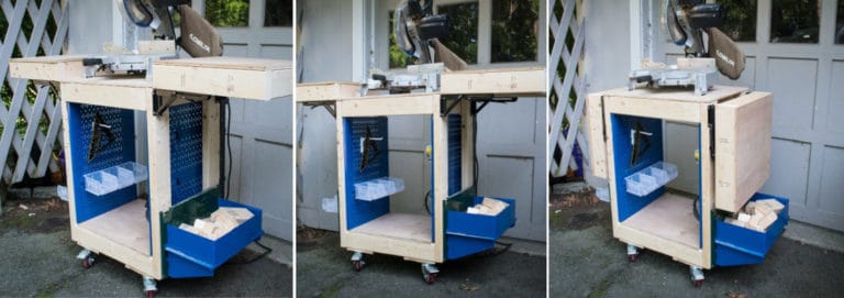 Rolling Miter Saw Cart with Storage