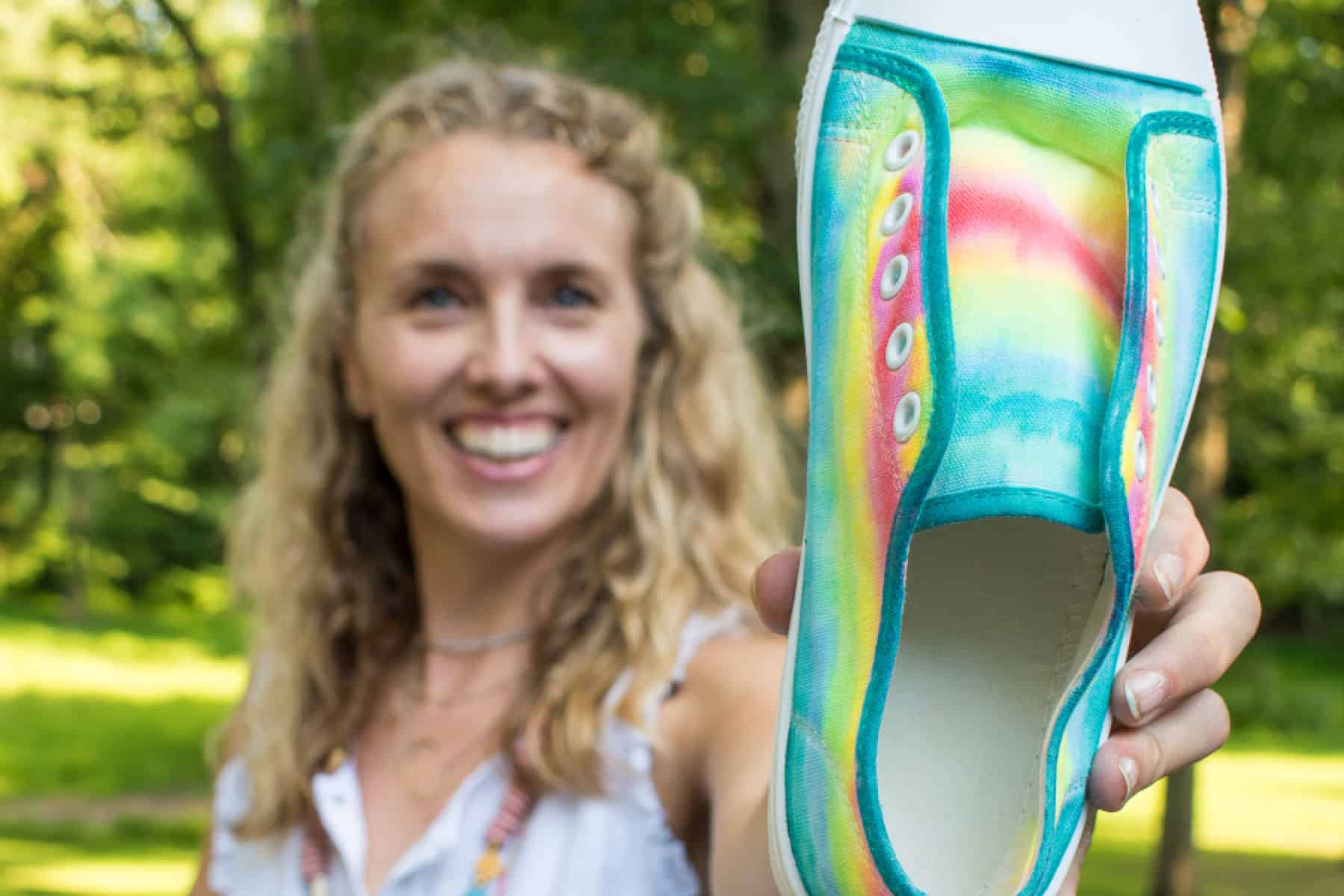 painted rainbow shoes