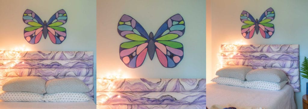 wooden butterfly art