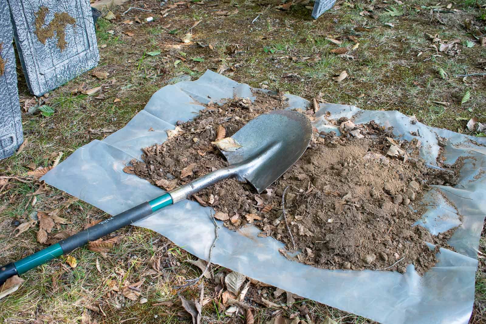 piles of dirt as graves