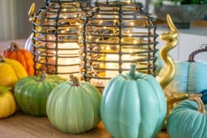 colorful pumpkin decor