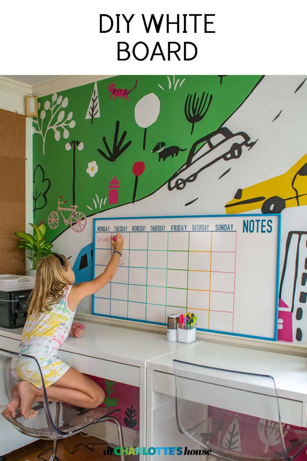 DIY White Board Makeover - Whatever Bright Things