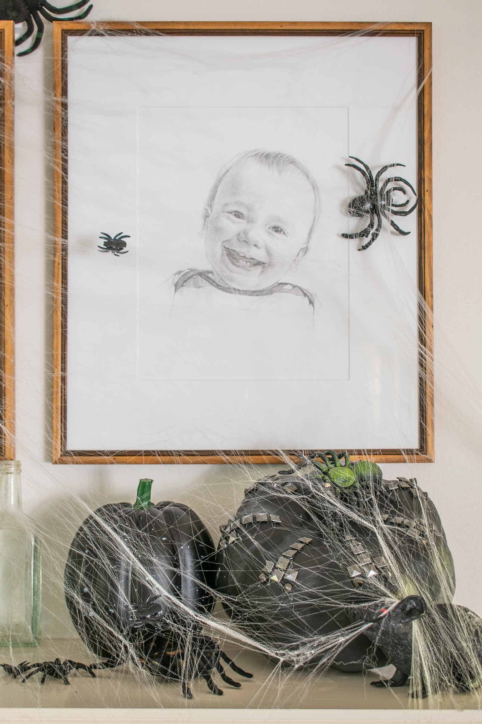 spider webs on a mantel