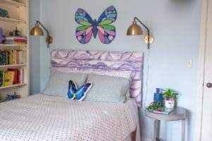 sconces over bed in girls room
