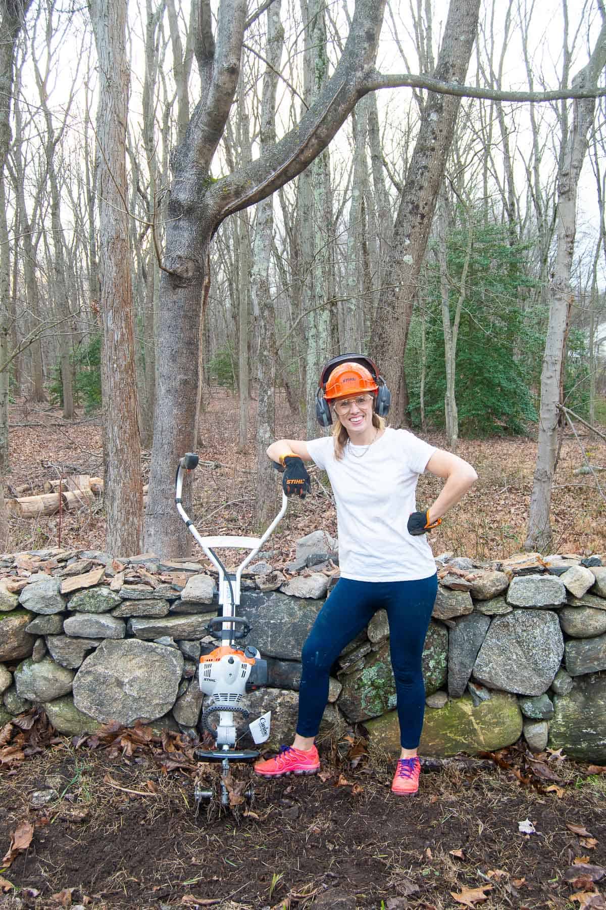 creating a garden bed with stihl