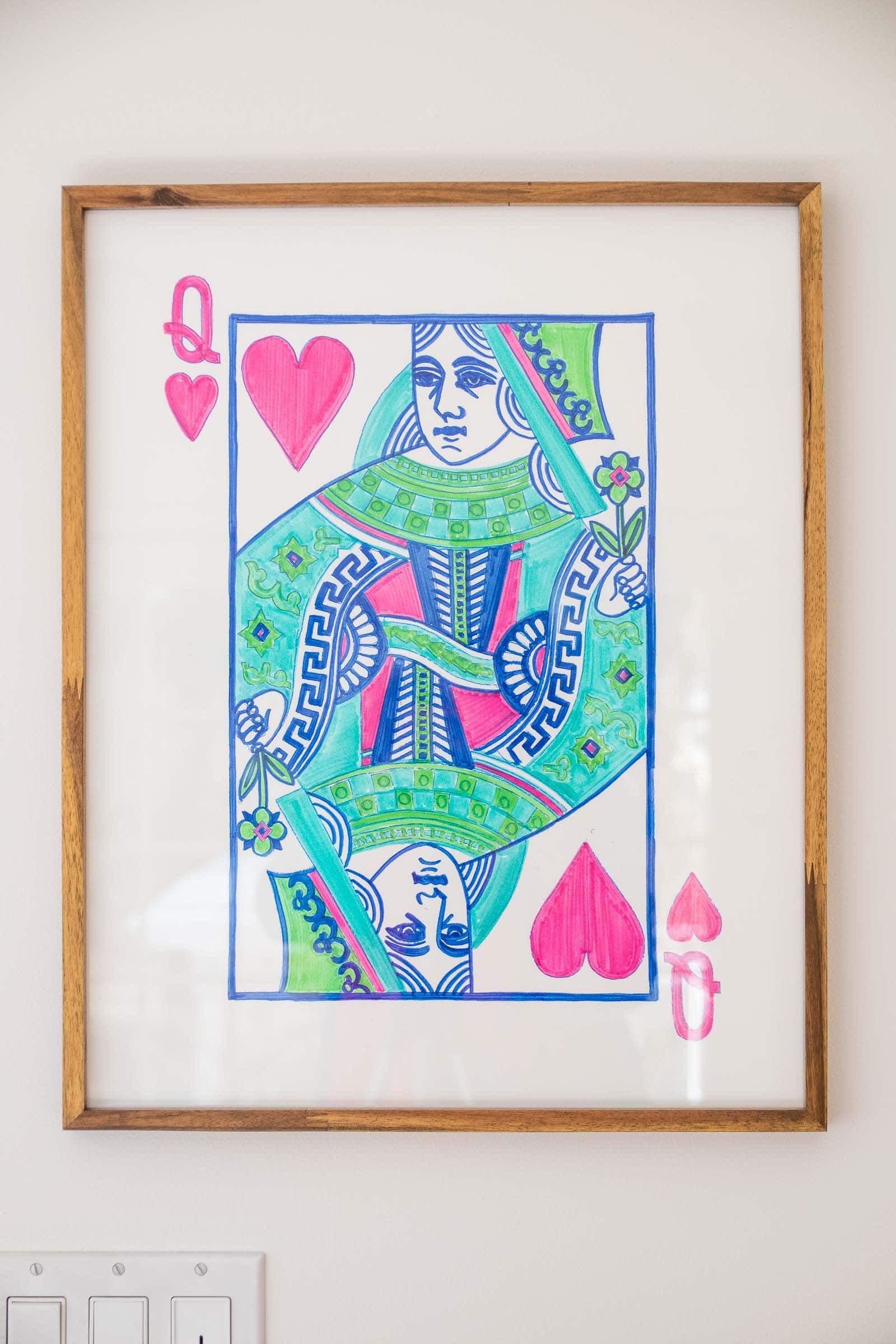 oversized queen of hearts artwork